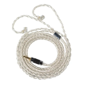 Superior 8Strand посребрен кабел за слушалки Насладете се на подобрена звукова яснота