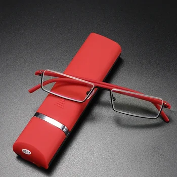 TR90 Пресбиопични очила Man Blue Light Очила за четене Мъже Метални квадратни очила за зрение Плюс лещи Oculos +1.75+2.25+2.75