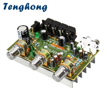 Tenghong HIFI стерео аудио усилвател 30W + 30W 2.0 канален звуков усилвател за автомобилен компютър високоговорител усилвател DC12V AMP
