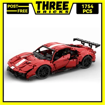 ThreeBlocks Moc Building Blocks Supercar модел серия скорост шампион 488 GTE технология тухли DIY играчки за деца деца подаръци