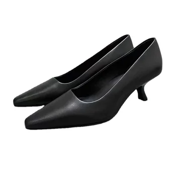 VII 2023 Марка R Елегантна жена обувки с токчета мода единични обувки заострени пръсти токчета обувки за жени Безплатна доставка Оферти