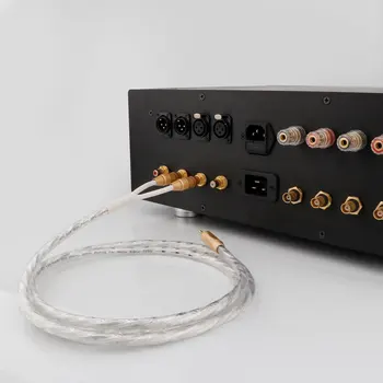 X413 Preffair 2 Сребърни референтни връзки Сигнален кабел с щепсел за слушалки към 2 RCA конектор за усилвател CD плейър
