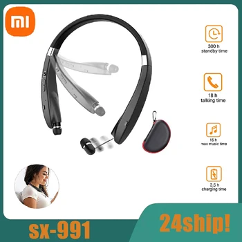 XiaoMI MIJIA SX-991 Безжични Bluetooth слушалки Лента за врата Сгъваеми TWS слушалки Прибиращи се слушалки Шумопотискане Hifi стерео