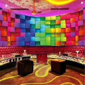 beibehang Безшевни 3d стереоскопични тапети KTV бар Хотел тематични стаи стенопис фон цветни тухли персонализирана хартия за стена