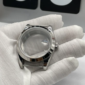 Аксесоари за часовници 41mm сапфирено стъкло сребърен калъф ръчна подмяна за NH35 NH36 движение