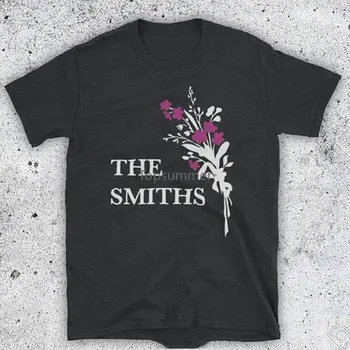 Вдъхновен от The Smiths Flowers Morrissey Marr Iconic English Rock Band Unofficial Mens T-Shirt Summer Cotton Man Fashion T Shirt
