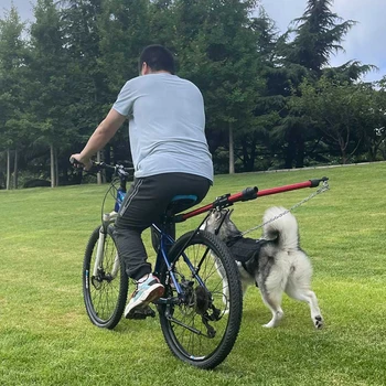 Велосипед куче ходене магически инструмент куче ходене скоба куче въже дърпа велосипед езда голям куче мрежа червен бордър коли дърпа Pe