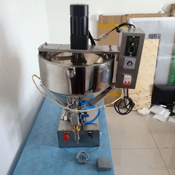 Вискозна машина за пълнене на паста Разбъркване Смесване за хранителна паста Крем бутилка пълнител течности Машина за пълнене с гел с кресон