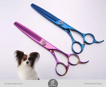 Висококачествена неръждаема кучешка тънка изтъняваща инчова стомана за Fenice Pet Professional 35% ножици Rate Grooming 6.5