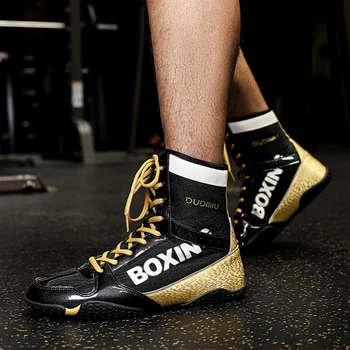 Висококачествени обувки за борба Трайни боксови маратонки Защита на краката Обувки за борба Мъжки професионални бойни обувки