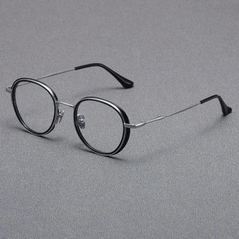 Дамска рамка за очила Кръгла GMS617TS Япония Марка Титан Мъже Жени Тенденциозни оптични очила Oculos De Grau Feminino