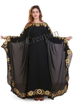 Дамска рокля с дълъг ръкав Марокански черен Дубай Kaftane Abaya рокля много костюм дълга топка рокля