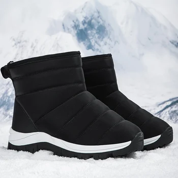 Дамски снежни ботуши Нова мода дамски обувки с руно удебелени топли зимни дамски ботуши Дамски платформени ботуши