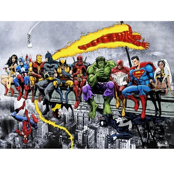 Диамантена живопис Смешни Marvel Avengers супергерой 5D DIY диамант бродерия диамант мозайка Rhinestone изкуство Начало декор