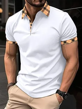 Европа Съединените щати Мъжки къс ръкав Поло мода случайни спортни дишаща пот абсорбция ревера риза високо качество