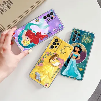 Калъф за Samsung Galaxy A52 A53 A54 5G A12 A13 4G A33 A32 A50 A51 A71 A23 A21 Телефон Cover Прозрачен Disney красива принцеса