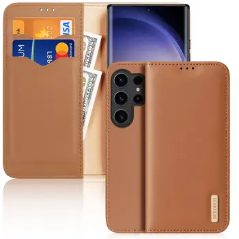 Калъф за портфейл за Samsung Galaxy S24 Ultra Business Demeanor Card Slots Design [Rfid блокиране] Стойка функция капка защита капак