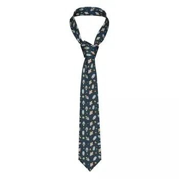 Класическа вратовръзка за мъже Копринени мъжки вратовръзки за сватбено тържество Бизнес вратовръзка за възрастни Случайни анимационни ракети и планети вратовръзка