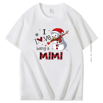 Коледа снежен човек Обичам да бъда Мими Забавен печат T Тениска Мода Случайни памук високо качество къс ръкав тениски мъжки дрехи