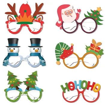 Коледни очила Дядо Коледа Коледно дърво лосове хартиени очила снимка реквизит Коледна украса Натал Навидад декор Нова година детски подарък
