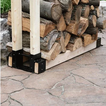 Комплект скоби за дърва за огрев - регулируем до всяка дължина - дизайн със затворен край - 2 броя скоби Издръжлив лесен монтаж