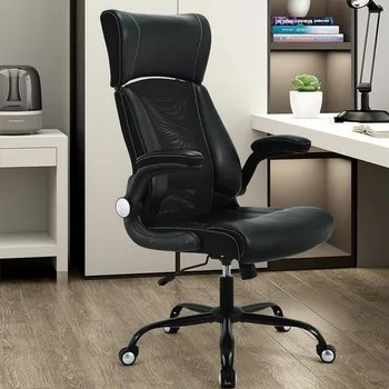 Компютърен фотьойл Домашен офис стол Ергономичен стол за бюро с обърнато рамо Гейминг геймър релаксираща облегалка изпълнителен въртящ се компютър