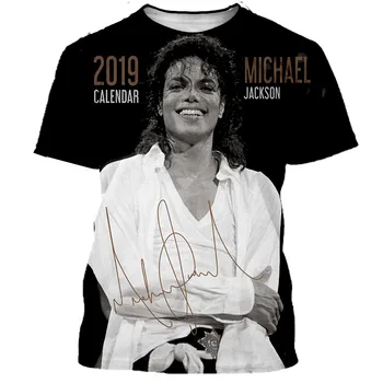 Майкъл Джексън 3d печат лято мъжки O-образно деколте тениска случайни къс ръкав извънгабаритни тениски мода хип-хоп тенденция мъжки дрехи