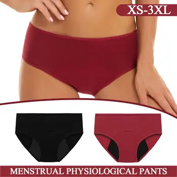 Менструални физиологични панталони Физиологично бельо с ниска талия с голям размер за жени Мис Анти изтичане Менструация Черно T3F9