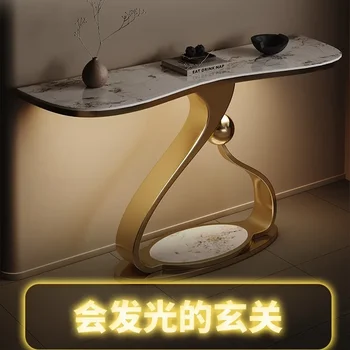 Минимално проста Fengyan борда веранда маса, модерно изкуство, голяма единица входно антре край изглед маса, стена лента маса, неръждаема ste