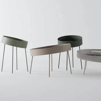 Модерна минималистична дизайнерска масичка за кафе, холна маса за ръба на дивана, креативни монети