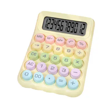 Настолен калкулатор Ключов механичен калкулатор 12-цифрен голям LCD дисплей ръчен за училищен офис