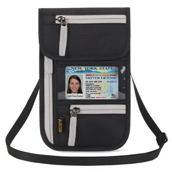 Нов паспорт за пътуване чанта врата многофункционална чанта за документи водоустойчив притежател на паспорт RFID документ чанта