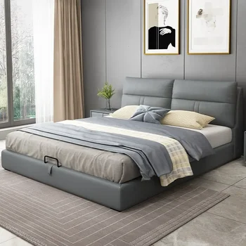 Нови мебели Модерни спални легла комплекти бръчки пъти крал размер италиански дизайни кралица плат легло рамка