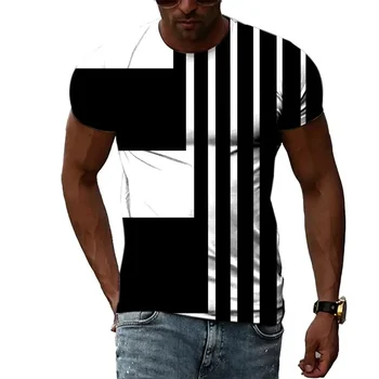 Нови мъже Дамски тениски Хип-хоп тениска Лятна мода Облекло Creative Abstract 3D печат Ежедневни улични облекла Извънгабаритни тениски върхове