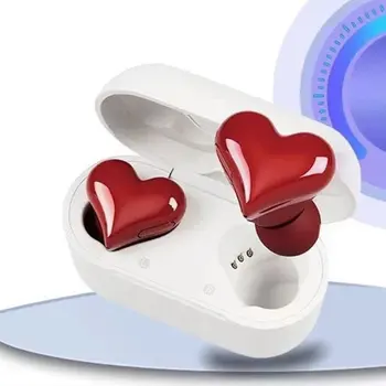 Нови слушалки с форма на сърце Love Girl In-ear Безжични шумопотискащи слушалки Модни слушалки Сърдечни пъпки Бърза доставка