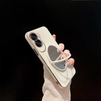 Огледален държач Калъф за телефон за Huawei Honor 90 Lite 80 80GT 70 60SE Pro Защита на обектива на камерата Електропластина Силиконов мек капак