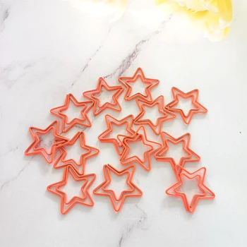 Оранжев Петолъчна звезда кламер Сладки кламери Декоративни метални отметки Сладък канцеларски кламер Щифтове за хартия със звездна форма