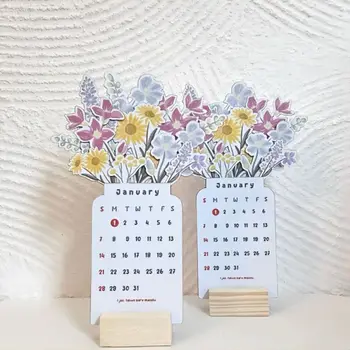 Офис бюро декор цъфтят цветя бюро календар бюро календар ваза форма десктоп флип календар Нова година подарък постоянен календар