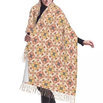Персонализиран отпечатан многоцветен модел в арабския стил шал жени мъже зимни топли луксозни луксозни универсални шалове шалове обвивки