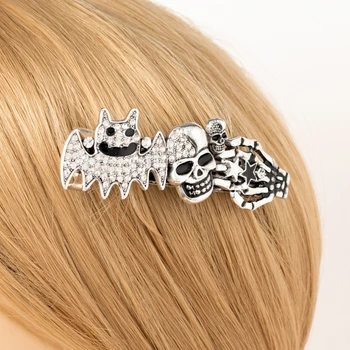 Прилеп череп фиба Хелоуин пътуване момичета шапки конска опашка щипка за коса