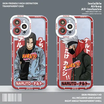 Прозрачен калъф за iPhone 15 14 Pro Max 8 6 7 Plus 11 12Pro SE 2020 XR 13 mini XS Max Clear Cover Япония Аниме Trend S-Sasukes