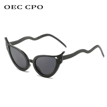 Реколта котка око черен цвят слънчеви очила жени мъже нова мода дами пънк слънчеви очила женски тенденции нюанси UV400 очила