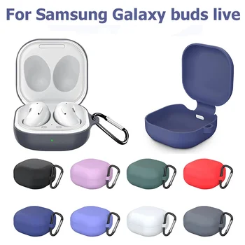 Силиконов защитен калъф за Samsung Galaxy Buds Live Bluetooth капак за слушалки Отделение за зареждане Мек калъф за съхранение