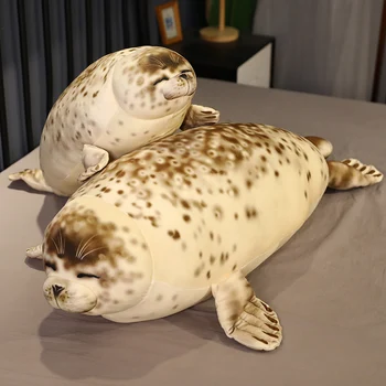 Сладък морски лъв плюшени играчки меки морски животински тюлени пълнени кукла за подарък спална възглавница 3D новост хвърлят възглавници