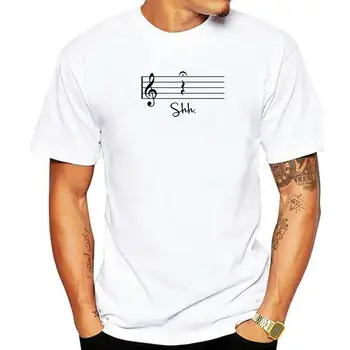 Смешни музикални ноти риза Shh Квартал Fermata учител подарък тениска случайни T ризи за мъже памук T риза модна отстъпка