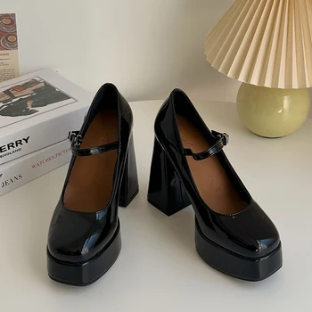Супер високи токчета Мери Джейнс обувки Елегантни дамски обувки 2024 пролетна платформа Лолита буци сандали мода Zapatillas Mujer помпи