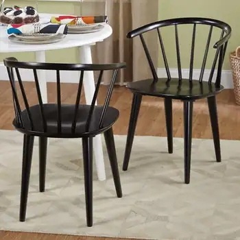 Трапезен стол, Комплект от 2 - Черен стол Sillas para barra de cocina Стол за маса за хранене Шперплат стол Външен стол за хранене