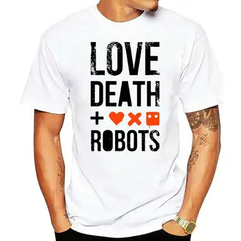 Унисекс 100% памук любов смърт роботи научно-фантастична серия анимация мъжки новост тениска жени случайни улично облекло ЕС размер Tee