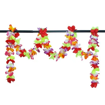 Хавайски парти Цветен венец Хавайски плажни цветя Leis венец лято тропически висящи банер Начало Рожден ден Хелоуин Коледа