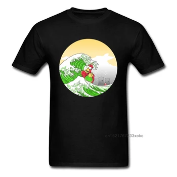 Хоумър Тениска с радиоактивна вълна Мъжки карикатурни тениски Забавни летни дрехи Черни тениски Памучни върхове Комикс сърфист тениска